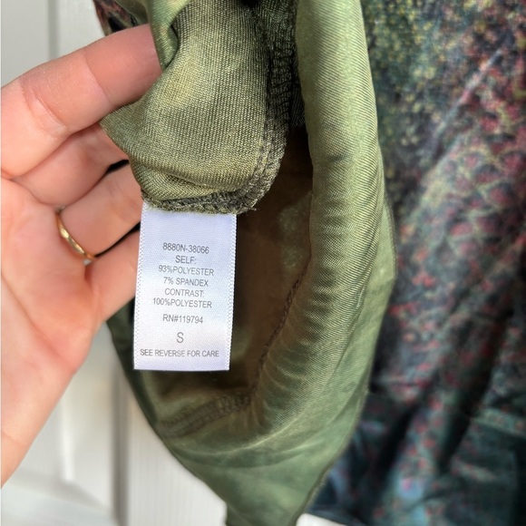 Vintage Whimsigoth Blouse Womens Y2K Small Stretch Burnout Velvet Green Brown - Picture 4 of 8